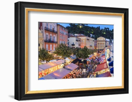 Open Air Restaurants in Cours Saleya-Amanda Hall-Framed Photographic Print