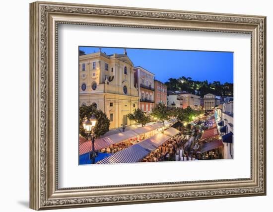 Open Air Restaurants in Cours Saleya-Amanda Hall-Framed Photographic Print