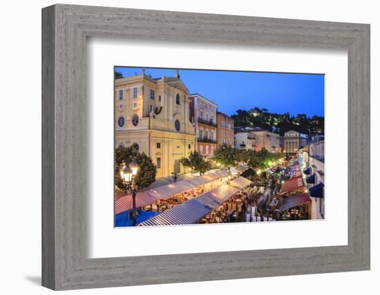 Open Air Restaurants in Cours Saleya-Amanda Hall-Framed Photographic Print