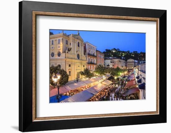 Open Air Restaurants in Cours Saleya-Amanda Hall-Framed Photographic Print