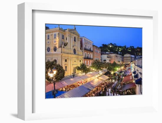 Open Air Restaurants in Cours Saleya-Amanda Hall-Framed Photographic Print