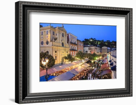 Open Air Restaurants in Cours Saleya-Amanda Hall-Framed Photographic Print