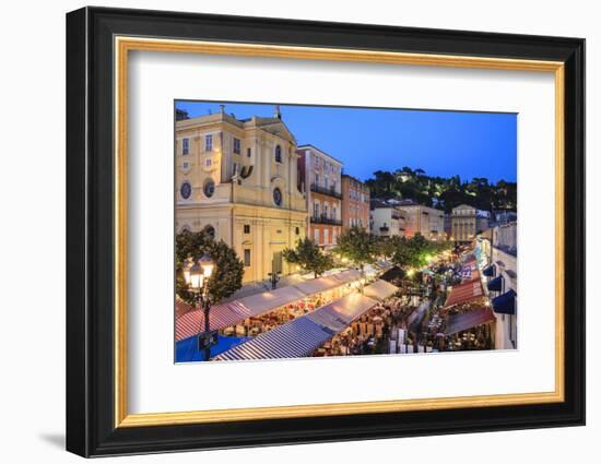 Open Air Restaurants in Cours Saleya-Amanda Hall-Framed Photographic Print