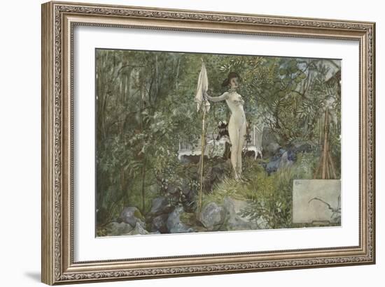Open-Air Studio, from 'A Home' series, c.1895-Carl Larsson-Framed Giclee Print