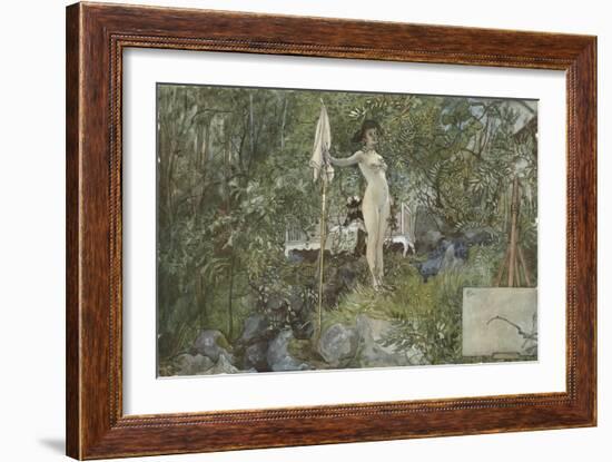 Open-Air Studio, from 'A Home' series, c.1895-Carl Larsson-Framed Giclee Print