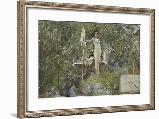 Open-Air Studio, from 'A Home' series, c.1895-Carl Larsson-Framed Giclee Print