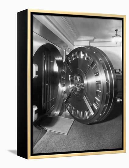 Open Bank Vault Door-null-Framed Premier Image Canvas