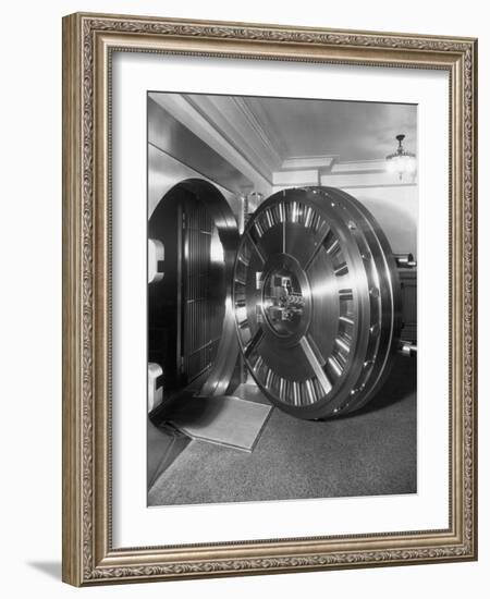 Open Bank Vault Door-null-Framed Photographic Print