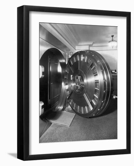 Open Bank Vault Door-null-Framed Photographic Print