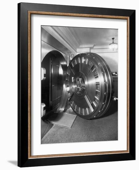 Open Bank Vault Door-null-Framed Photographic Print