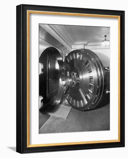 Open Bank Vault Door-null-Framed Photographic Print