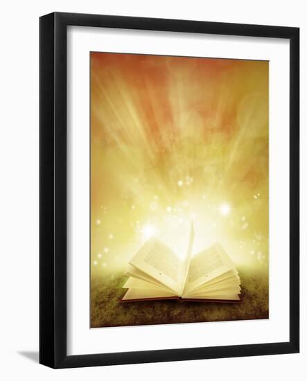 Open Book and Magical Background-STILLFX-Framed Photographic Print