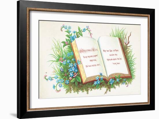 Open Book, Christmas Card-English School-Framed Giclee Print