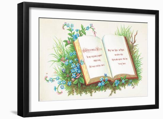 Open Book, Christmas Card-English School-Framed Giclee Print