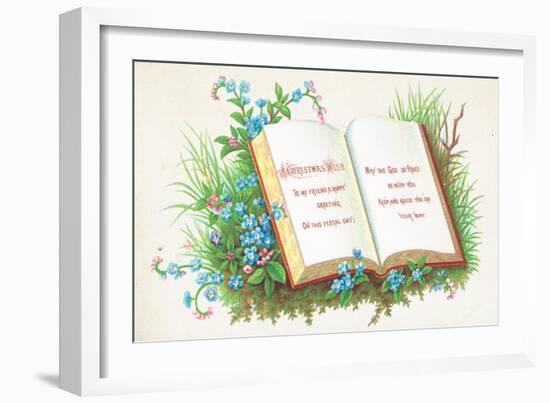 Open Book, Christmas Card-English School-Framed Giclee Print