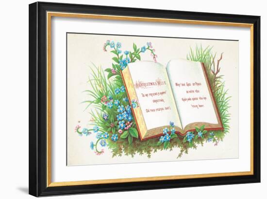 Open Book, Christmas Card-English School-Framed Giclee Print