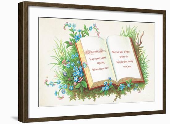 Open Book, Christmas Card-English School-Framed Giclee Print