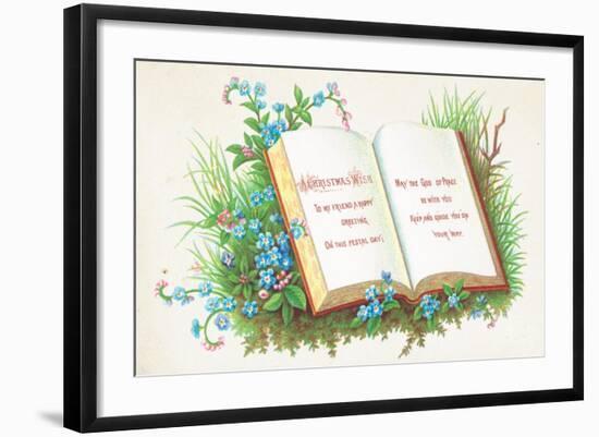 Open Book, Christmas Card-English School-Framed Giclee Print