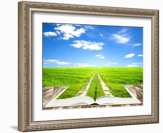 Open Book Of Nature With Way-Olegkalina-Framed Art Print