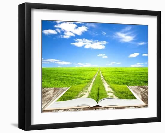 Open Book Of Nature With Way-Olegkalina-Framed Art Print