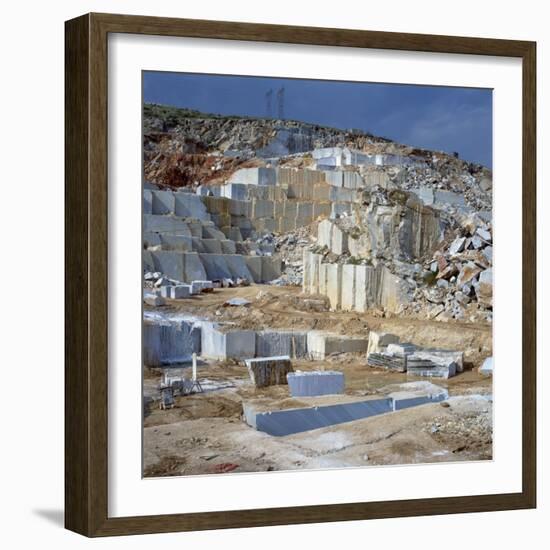 Open Cast Marble Mine, Greece, Europe-Tony Gervis-Framed Photographic Print