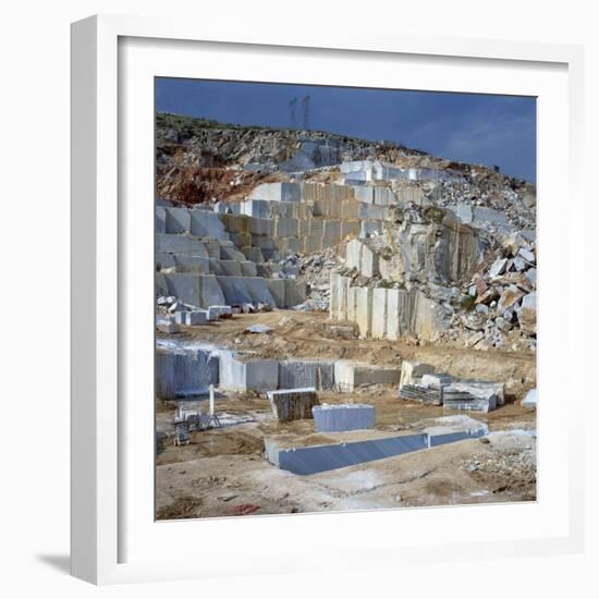 Open Cast Marble Mine, Greece, Europe-Tony Gervis-Framed Photographic Print