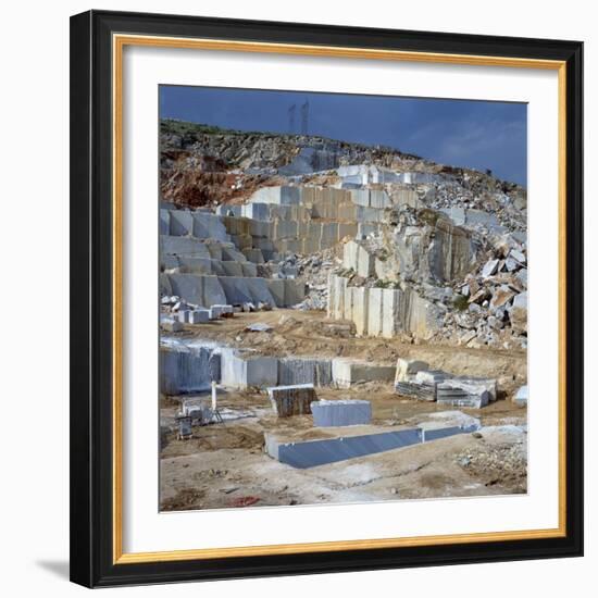 Open Cast Marble Mine, Greece, Europe-Tony Gervis-Framed Photographic Print