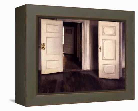 Open Doors-Vilhelm Hammershoi-Framed Premier Image Canvas