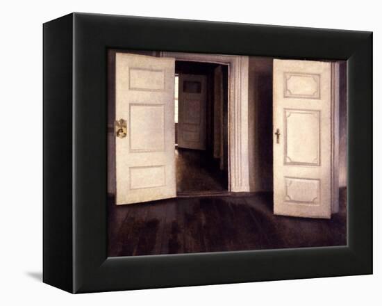 Open Doors-Vilhelm Hammershoi-Framed Premier Image Canvas