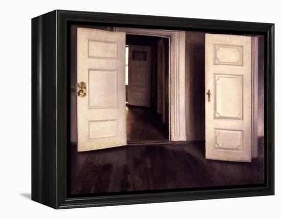 Open Doors-Vilhelm Hammershoi-Framed Premier Image Canvas