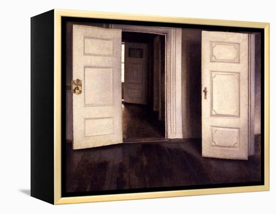 Open Doors-Vilhelm Hammershoi-Framed Premier Image Canvas