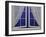Open Window with Lace Curtains and Simulated Stars Beyond-null-Framed Photographic Print