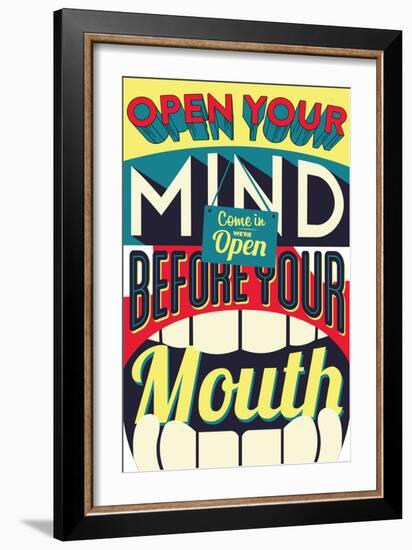 Open Your Mind-Vintage Vector Studio-Framed Premium Giclee Print