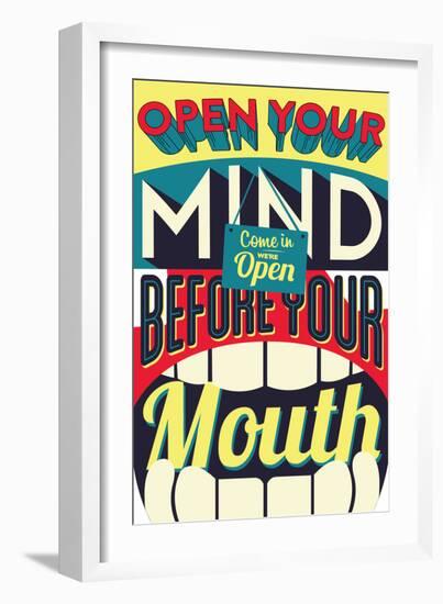 Open Your Mind-Vintage Vector Studio-Framed Premium Giclee Print