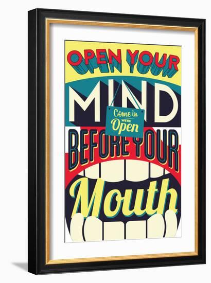 Open Your Mind-Vintage Vector Studio-Framed Premium Giclee Print