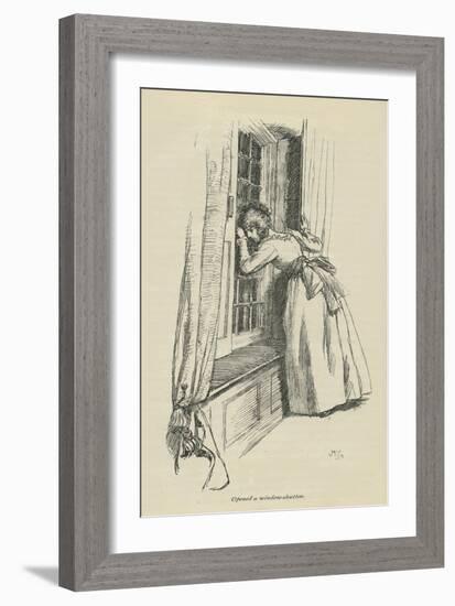 Opened a window-shutter, 1896-Hugh Thomson-Framed Giclee Print