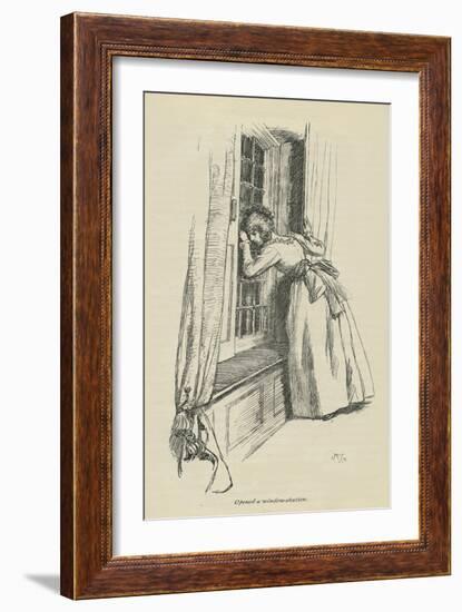 Opened a window-shutter, 1896-Hugh Thomson-Framed Giclee Print