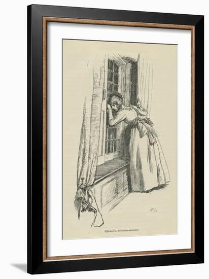 Opened a window-shutter, 1896-Hugh Thomson-Framed Giclee Print
