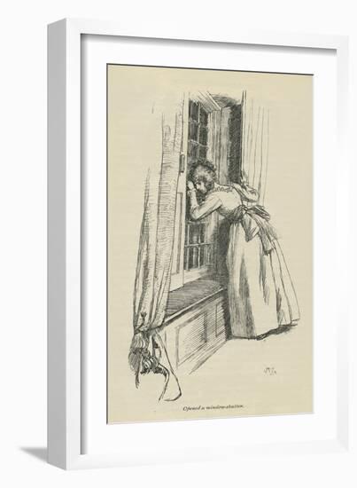 Opened a window-shutter, 1896-Hugh Thomson-Framed Giclee Print