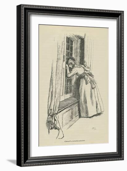 Opened a window-shutter, 1896-Hugh Thomson-Framed Giclee Print
