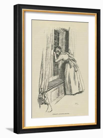 Opened a window-shutter, 1896-Hugh Thomson-Framed Giclee Print