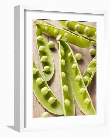 Opened Pea Pods-null-Framed Photographic Print