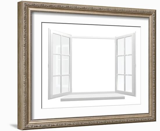 Opened Window-frenta-Framed Art Print