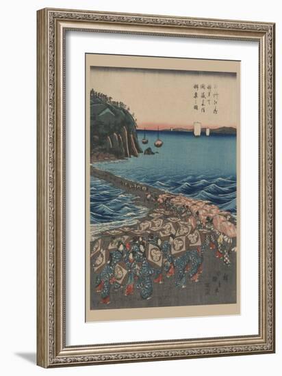 Opening Celebration of Benzaiten Shrine at Enoshima in Soshu-Ando Hiroshige-Framed Art Print