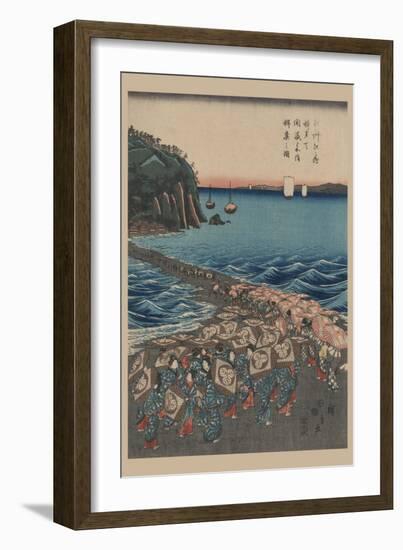 Opening Celebration of Benzaiten Shrine at Enoshima in Soshu-Ando Hiroshige-Framed Art Print