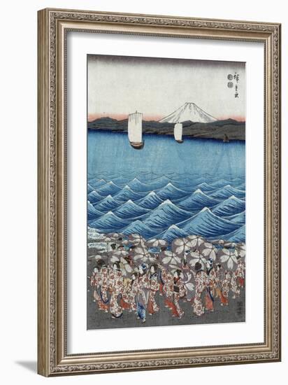 Opening Celebration of Benzaiten Shrine at Enoshima in Soshu-Ando Hiroshige-Framed Giclee Print