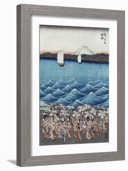 Opening Celebration of Benzaiten Shrine at Enoshima in Soshu-Ando Hiroshige-Framed Giclee Print