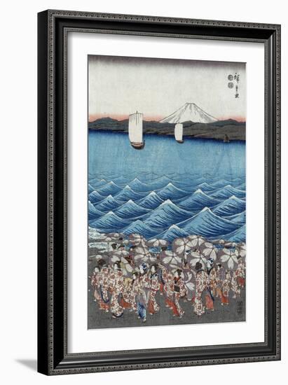 Opening Celebration of Benzaiten Shrine at Enoshima in Soshu-Ando Hiroshige-Framed Giclee Print