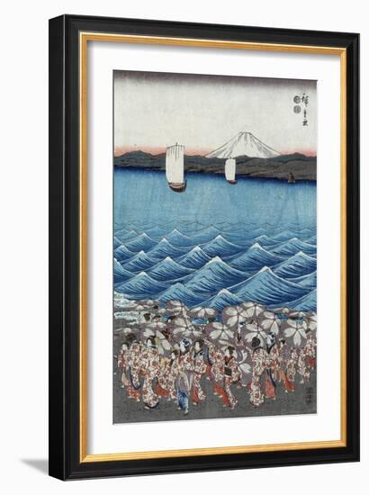 Opening Celebration of Benzaiten Shrine at Enoshima in Soshu-Ando Hiroshige-Framed Giclee Print