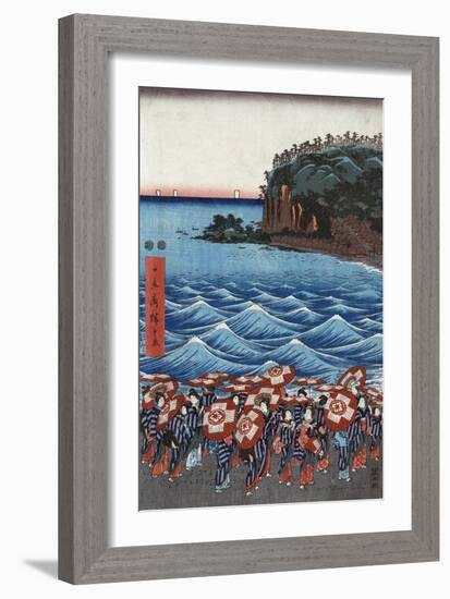 Opening Celebration of Benzaiten Shrine at Enoshima in Soshu-Ando Hiroshige-Framed Giclee Print